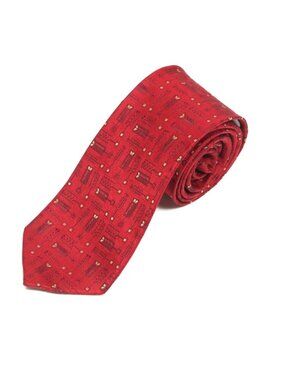 FRANK LLOYD WRIGHT Red Arrow Architecture Mid Century Men's Silk Neck Tie